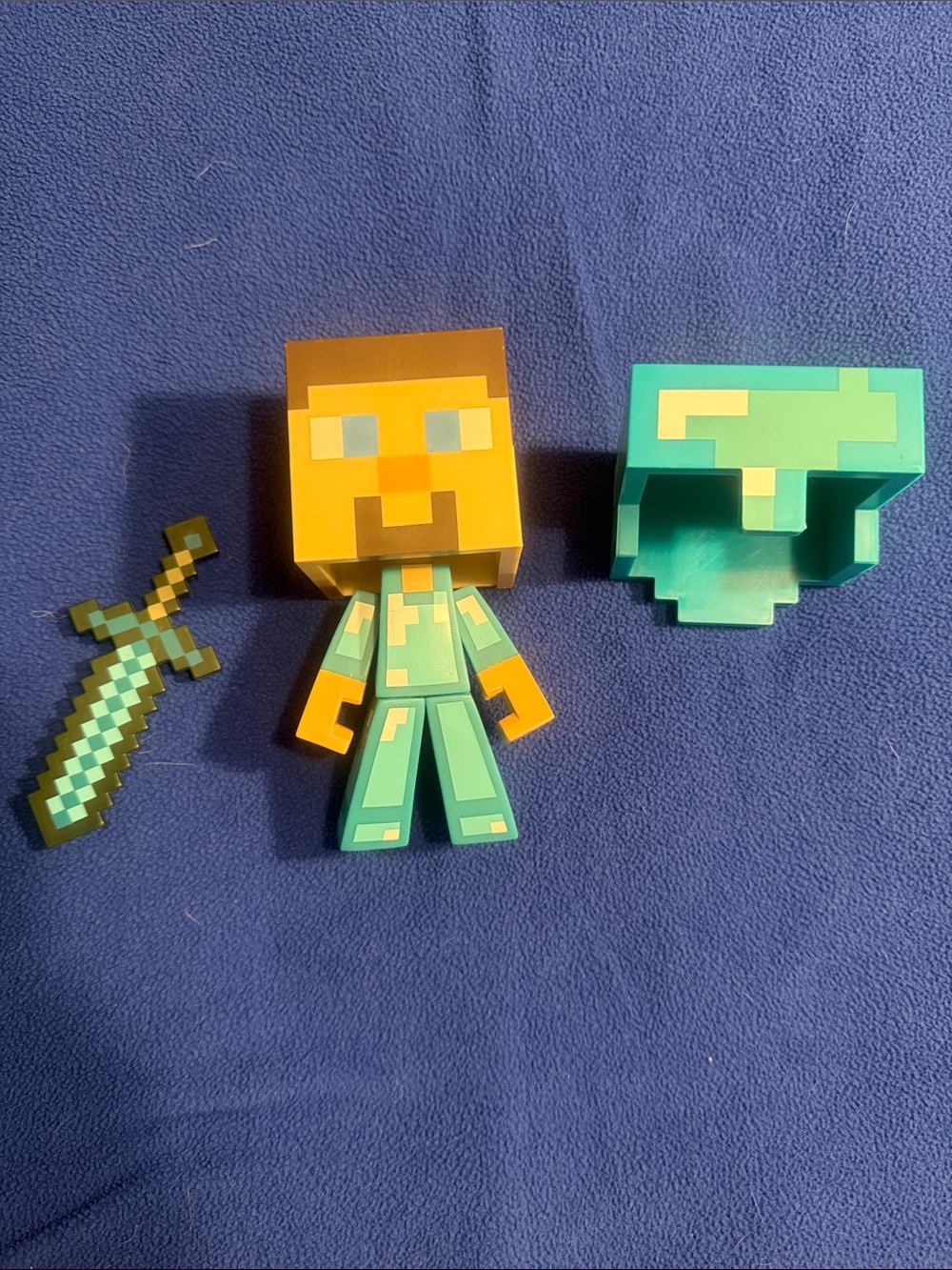 Minecraft Steve Vinyl Figure with Diamond Sword and Helmet